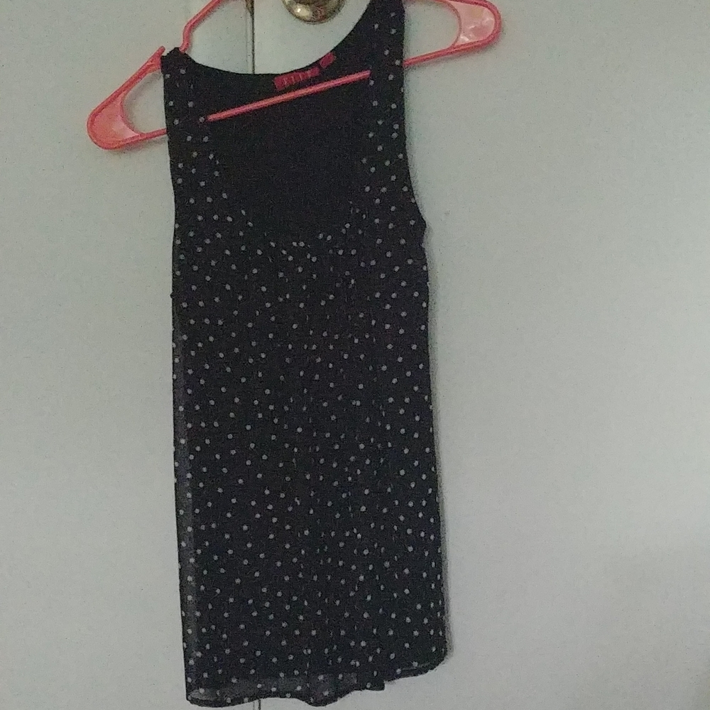 Black white polka dot tank